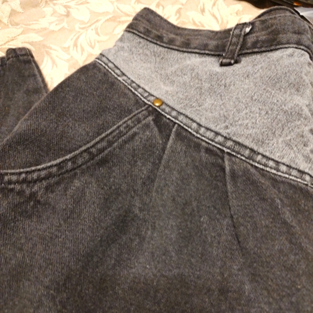 🐈⬛🩶🐈⬛ Amazing Vintage 80's Authentic Gitano 2-Toned Black & Grey Jeans - 10 - Picture 6 of 16
